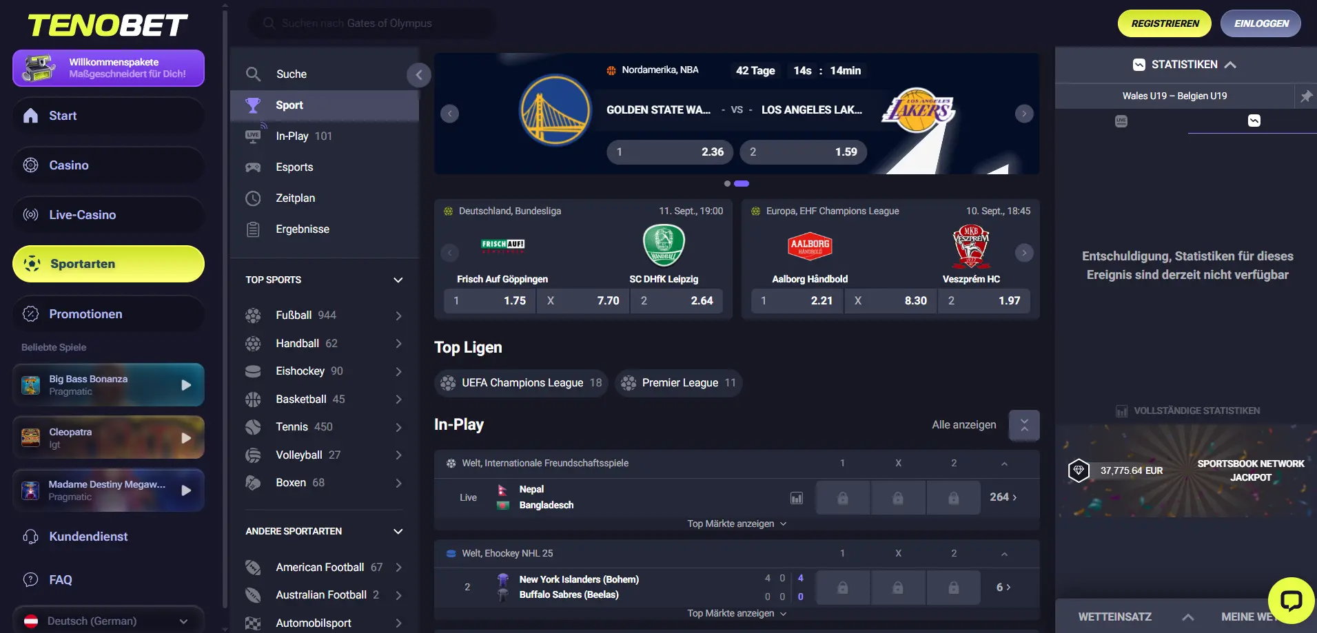 Populäre sportarten bei sportwetten ohne OASIS